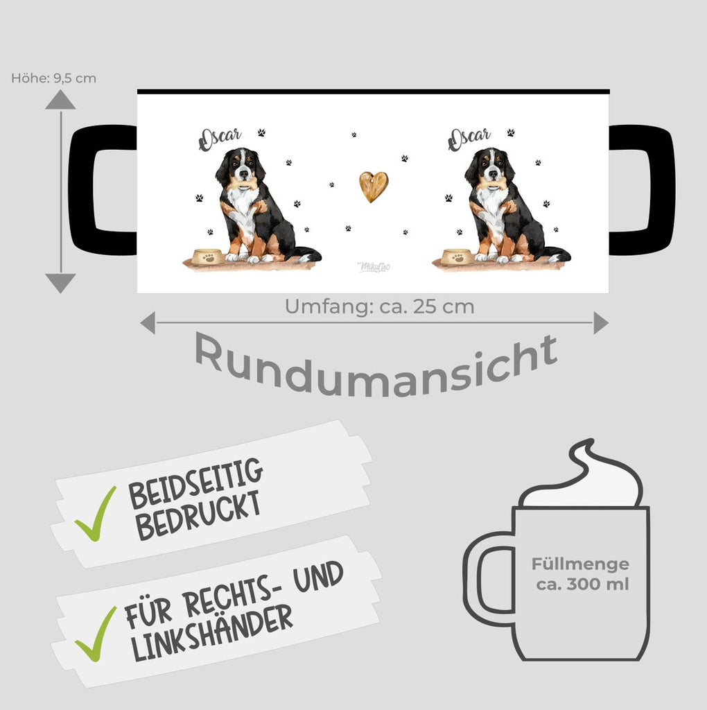 Keramik Tasse Süßer Hund personalisiert mit Wunschname - von Mikalino