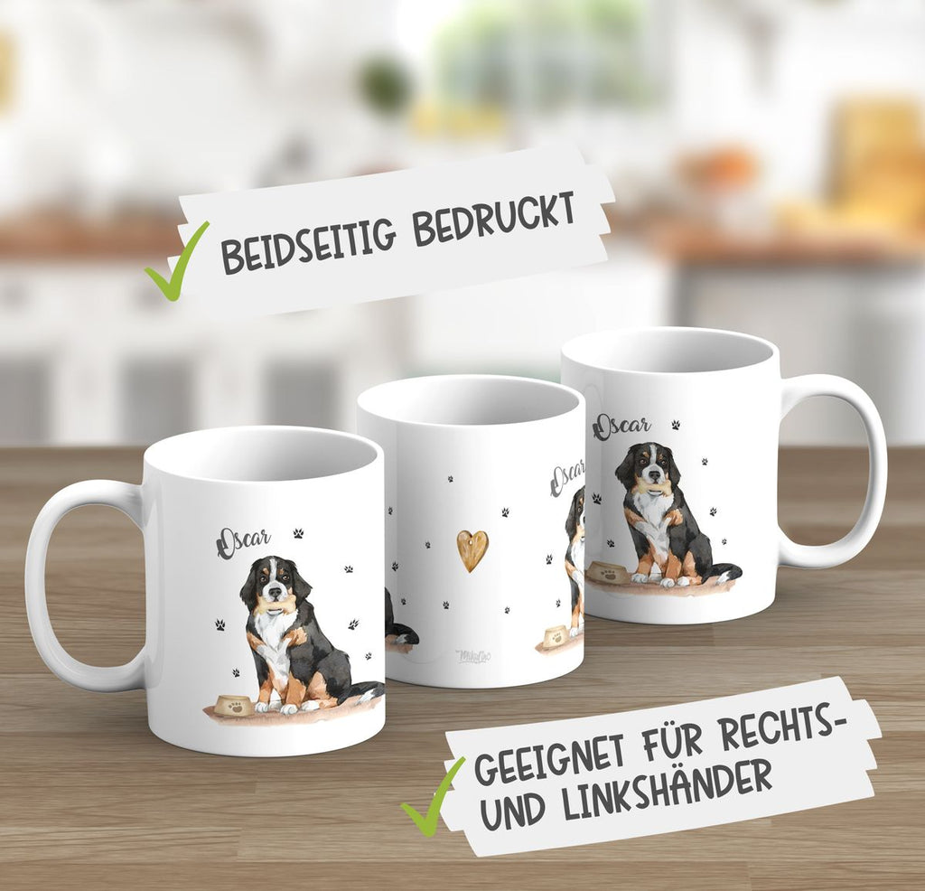 Keramik Tasse Süßer Hund personalisiert mit Wunschname - von Mikalino