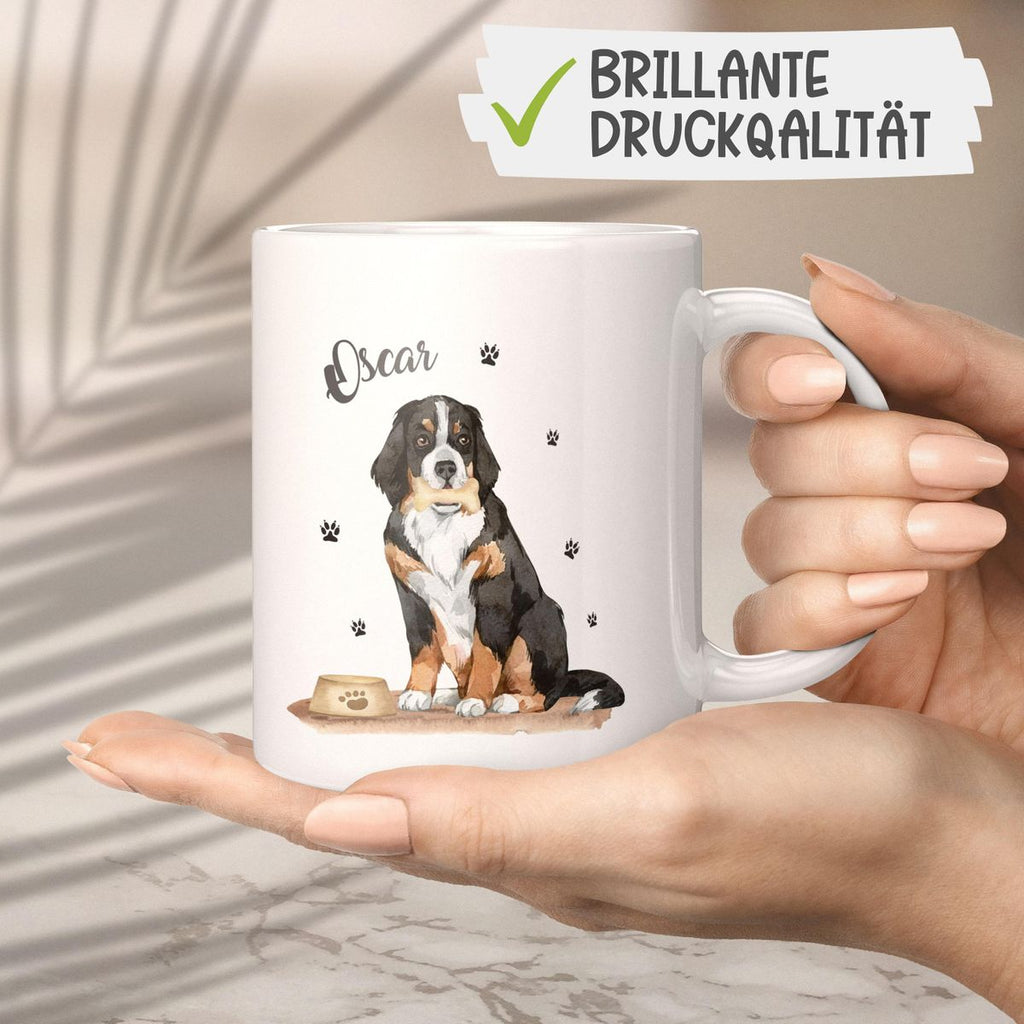 Keramik Tasse Süßer Hund personalisiert mit Wunschname - von Mikalino