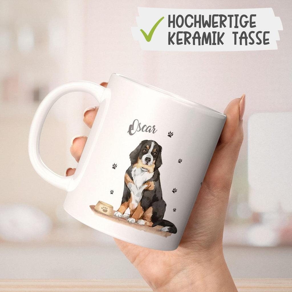 Keramik Tasse Süßer Hund personalisiert mit Wunschname - von Mikalino