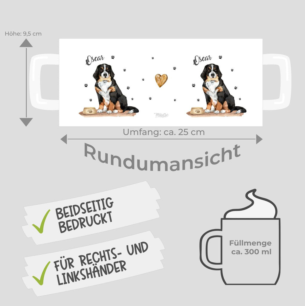 Keramik Tasse Süßer Hund personalisiert mit Wunschname - von Mikalino