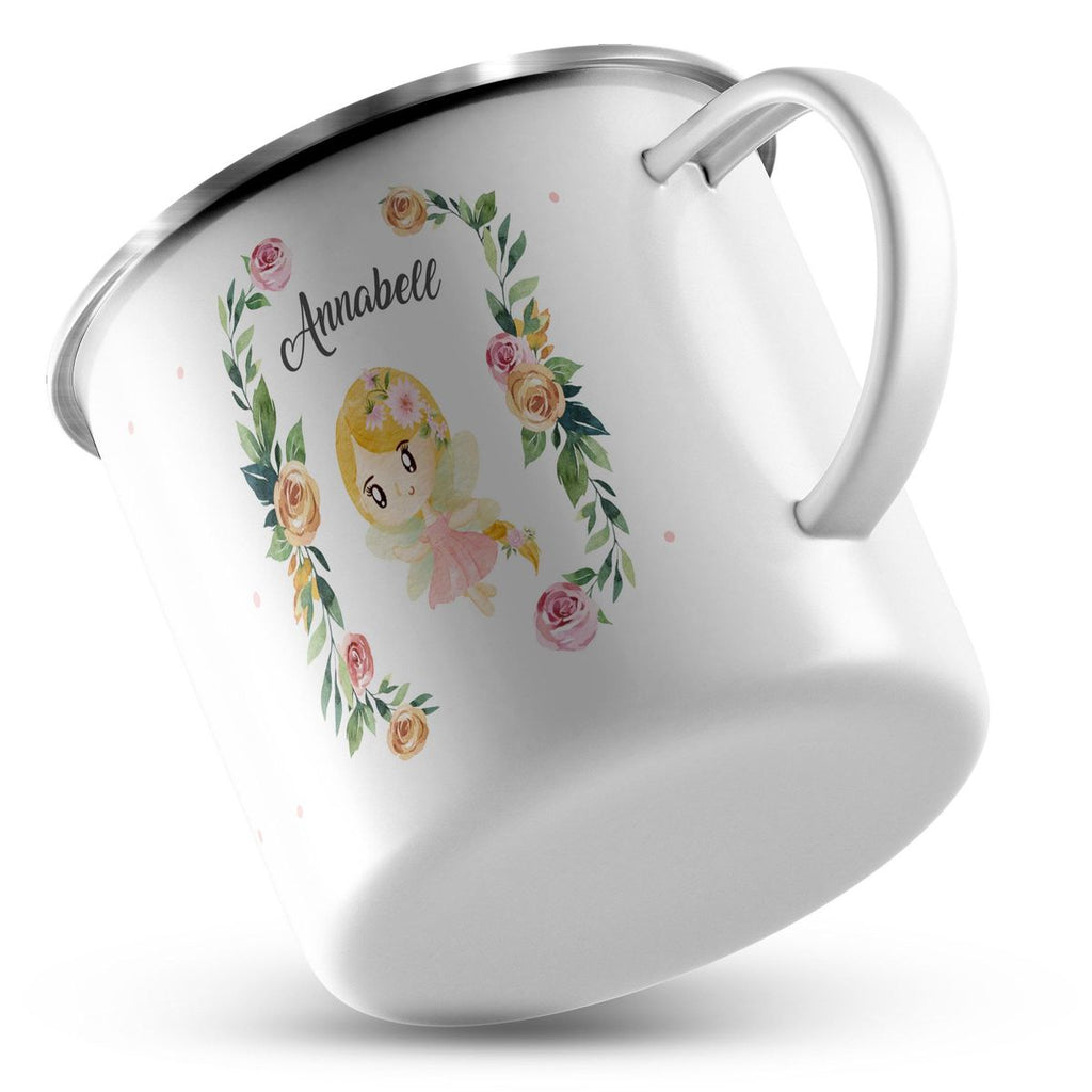 Emaille Tasse Blumenfee personalisiert mit Wunschname - von Mikalino