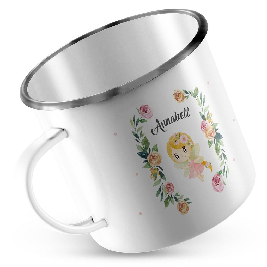 Emaille Tasse Blumenfee personalisiert mit Wunschname - von Mikalino