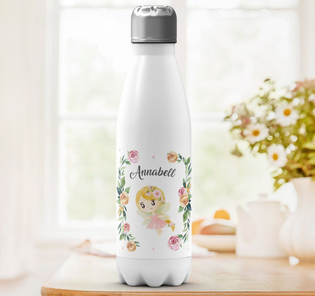 Thermo Trinkflasche Blumenfee personalisiert mit Wunschname - von Mikalino