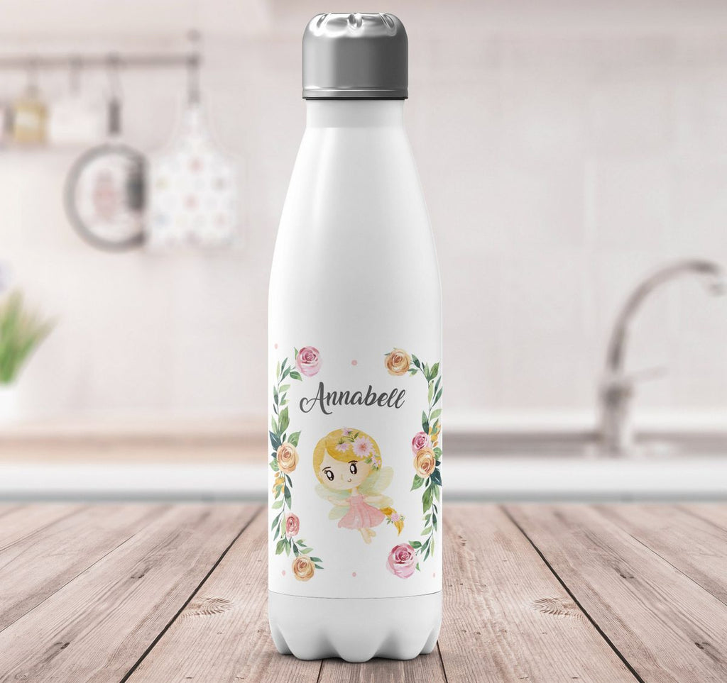 Thermo Trinkflasche Blumenfee personalisiert mit Wunschname - von Mikalino