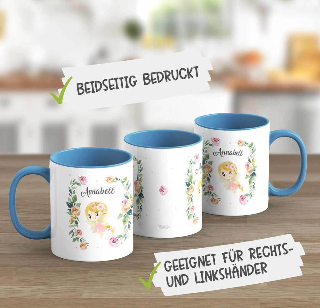 Keramik Tasse Blumenfee personalisiert mit Wunschname - von Mikalino