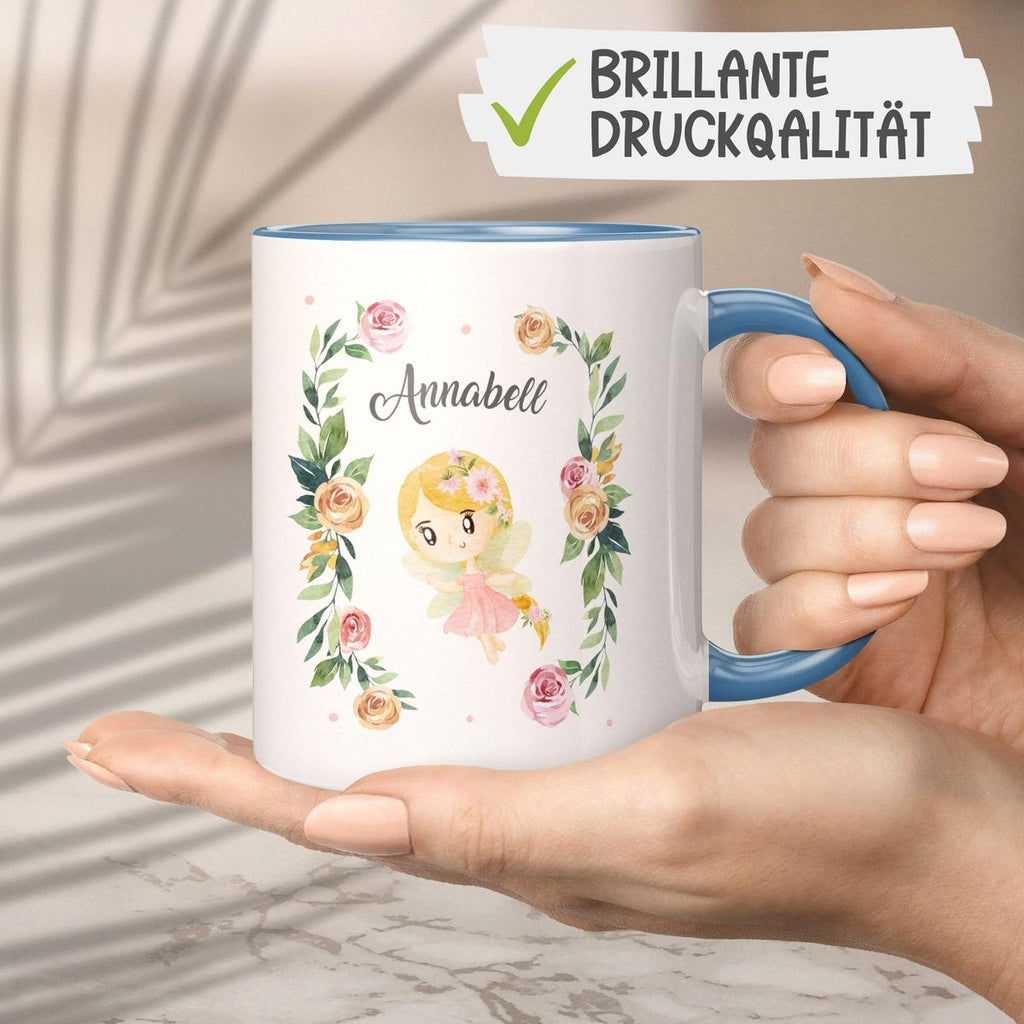 Keramik Tasse Blumenfee personalisiert mit Wunschname - von Mikalino