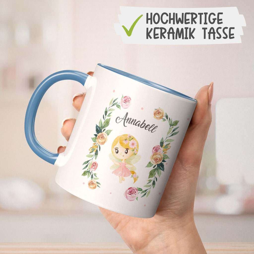 Keramik Tasse Blumenfee personalisiert mit Wunschname - von Mikalino