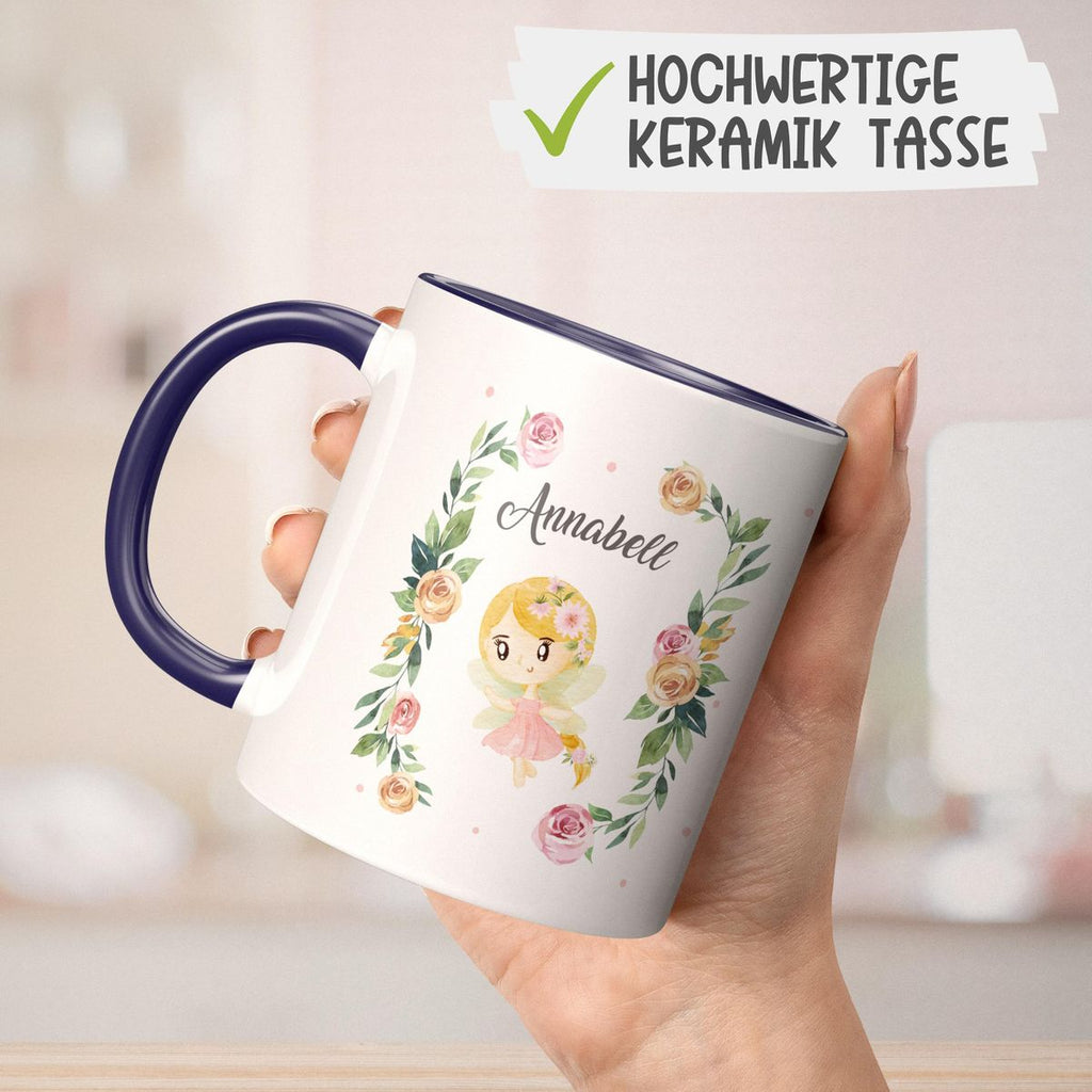 Keramik Tasse Blumenfee personalisiert mit Wunschname - von Mikalino