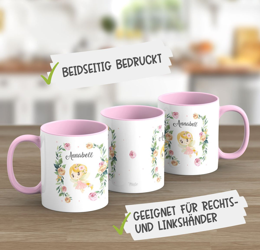 Keramik Tasse Blumenfee personalisiert mit Wunschname - von Mikalino