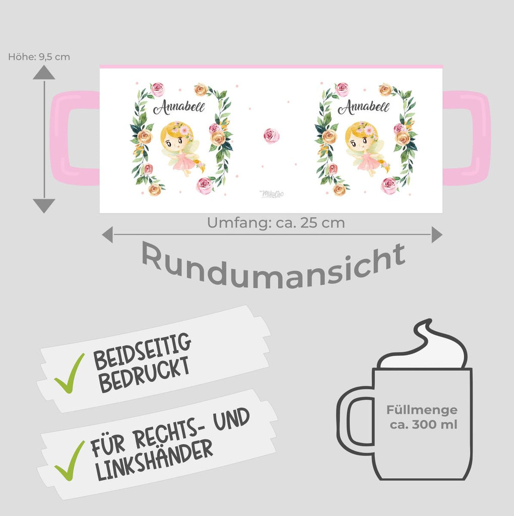 Keramik Tasse Blumenfee personalisiert mit Wunschname - von Mikalino