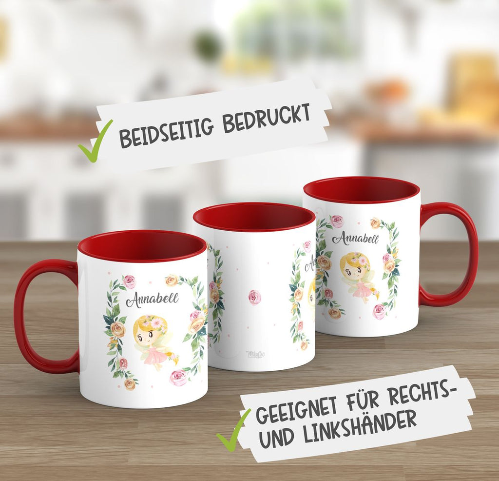 Keramik Tasse Blumenfee personalisiert mit Wunschname - von Mikalino