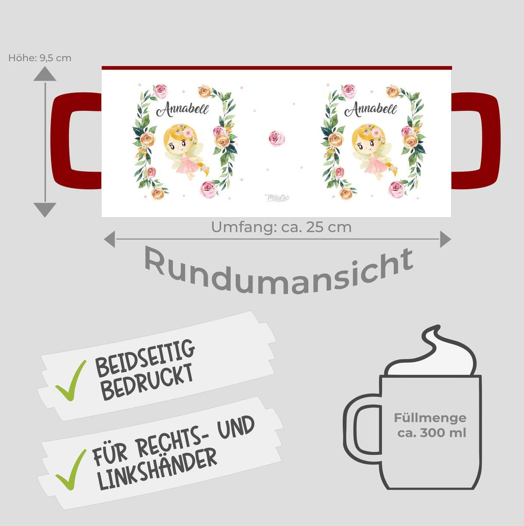 Keramik Tasse Blumenfee personalisiert mit Wunschname - von Mikalino