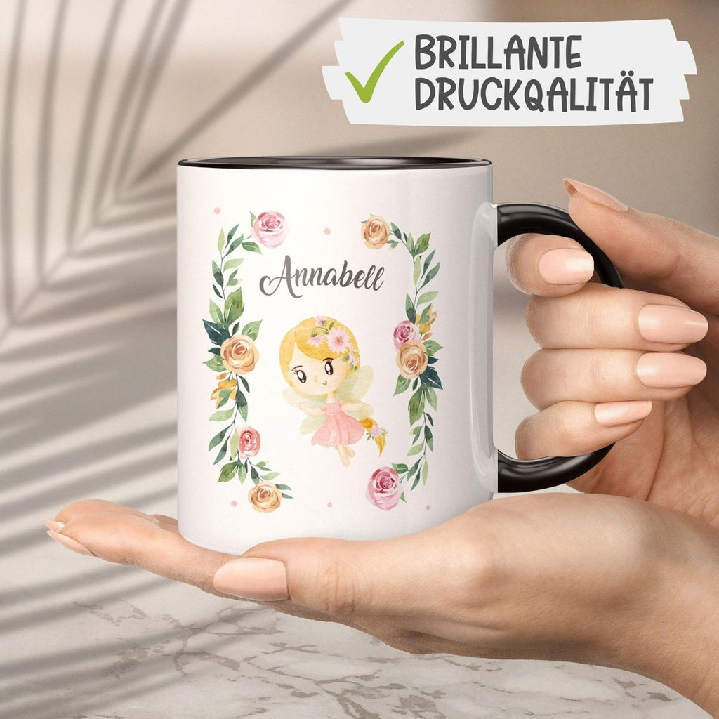 Keramik Tasse Blumenfee personalisiert mit Wunschname - von Mikalino