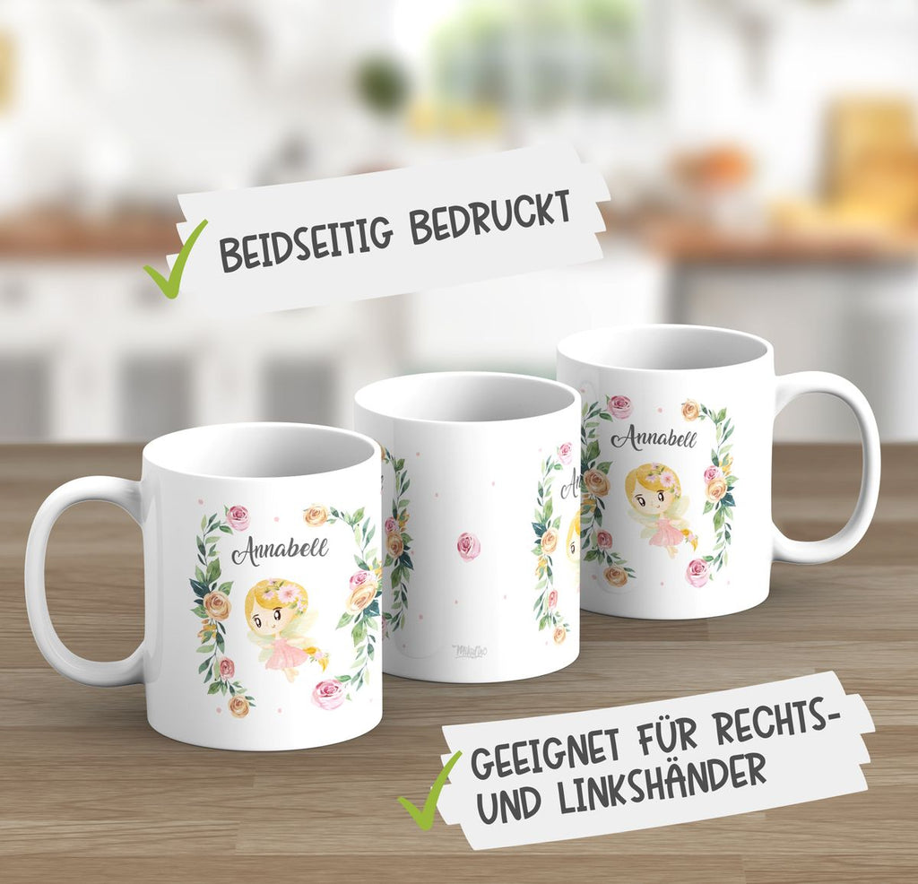 Keramik Tasse Blumenfee personalisiert mit Wunschname - von Mikalino