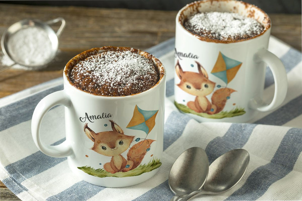 Keramik Tasse Eichhörnchen mit Drache personalisiert mit Wunschname - von Mikalino