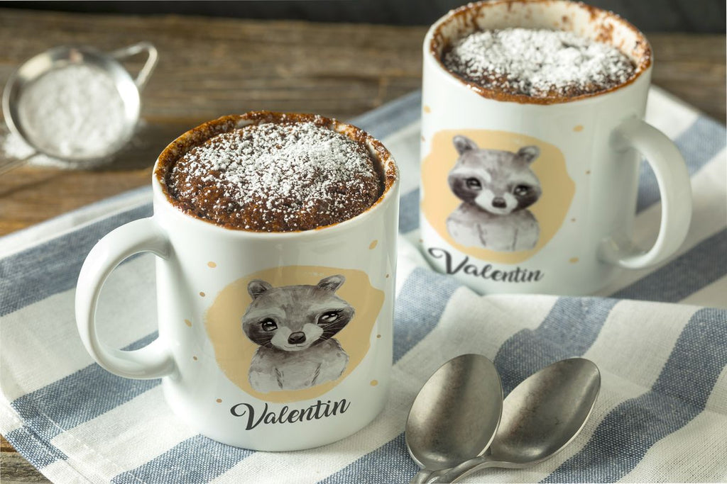 Keramik Tasse Kleiner Waschbär personalisiert mit Wunschname - von Mikalino