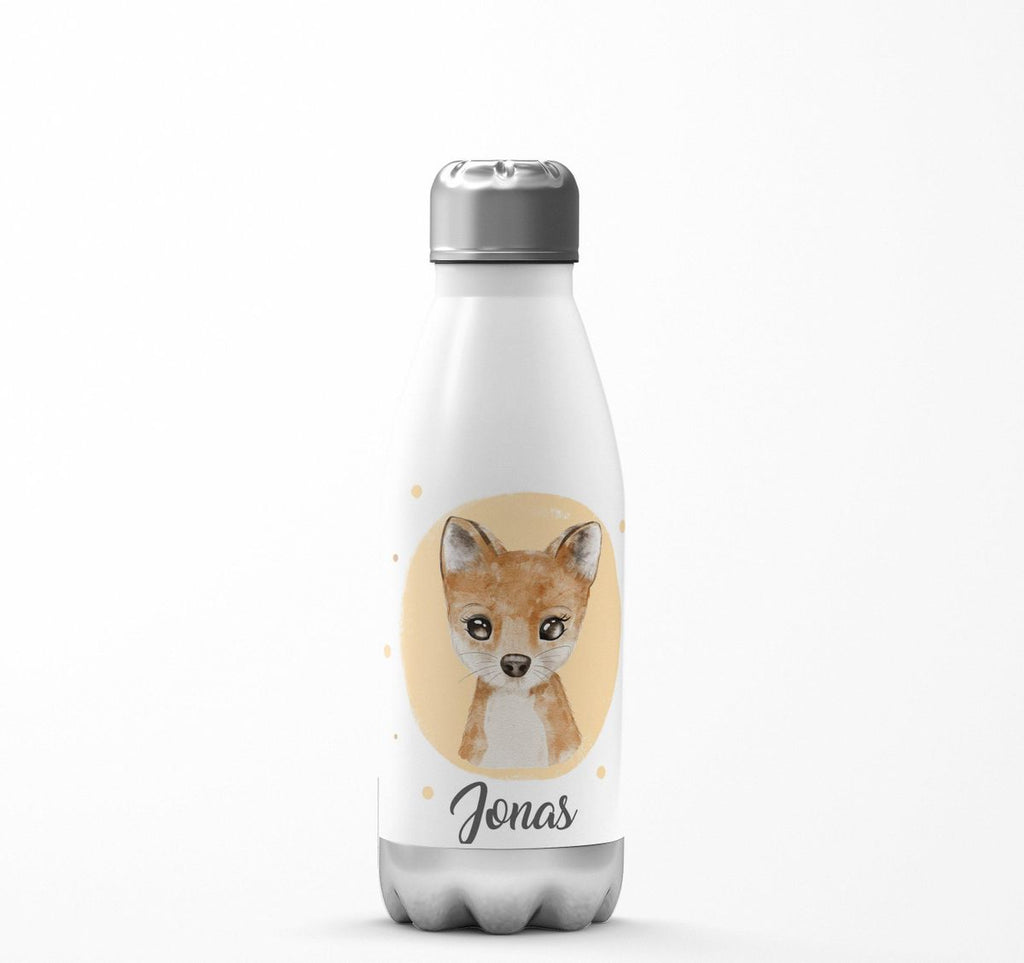 Thermo Trinkflasche Kleiner süßer Fuchs personalisiert mit Wunschname - von Mikalino