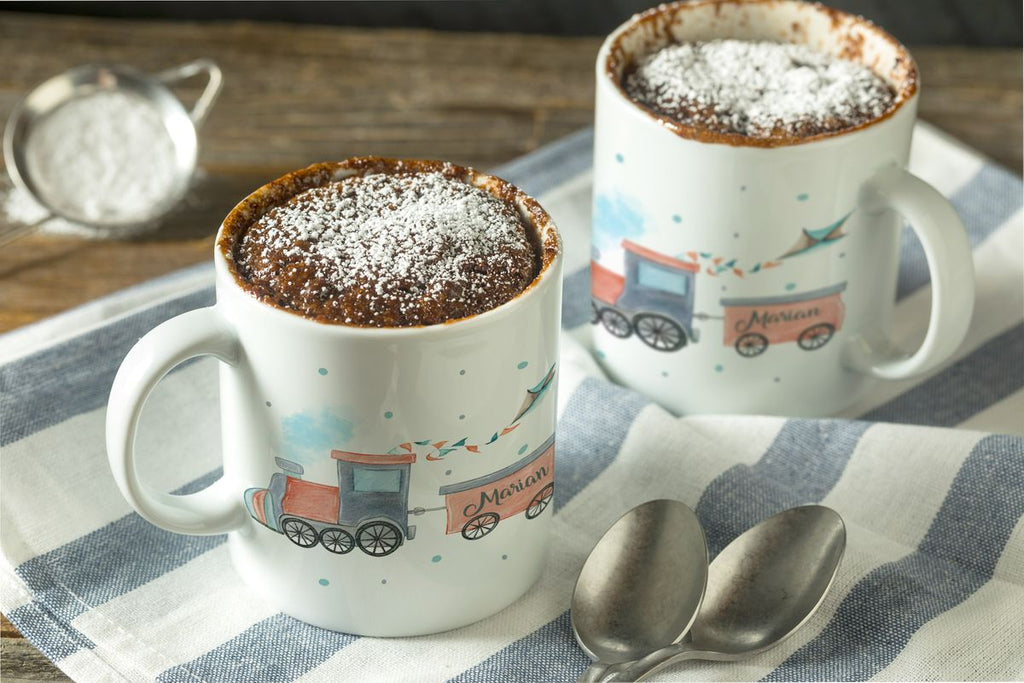 Keramik Tasse Bunte Dampflok personalisiert mit Wunschname - von Mikalino