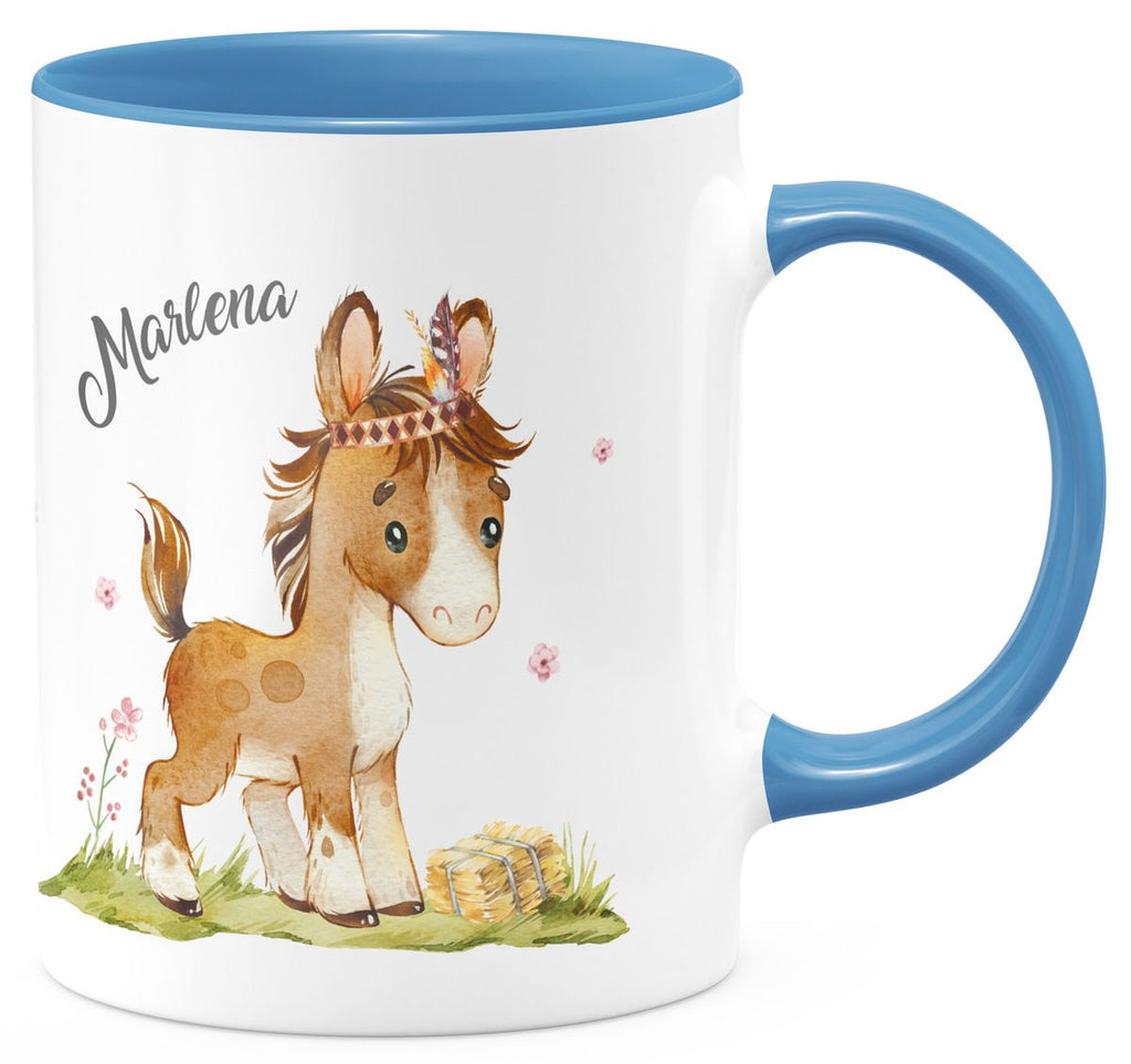 Keramik Tasse Süßes Pony personalisiert mit Wunschname - von Mikalino