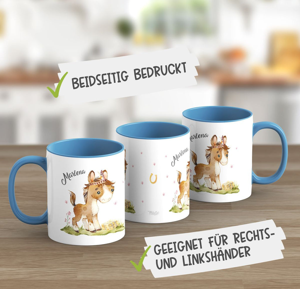 Keramik Tasse Süßes Pony personalisiert mit Wunschname - von Mikalino