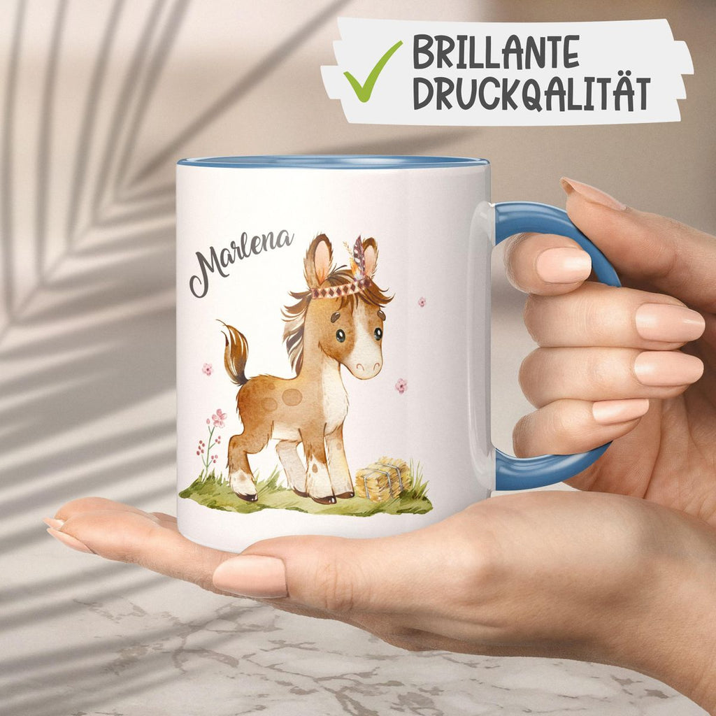 Keramik Tasse Süßes Pony personalisiert mit Wunschname - von Mikalino