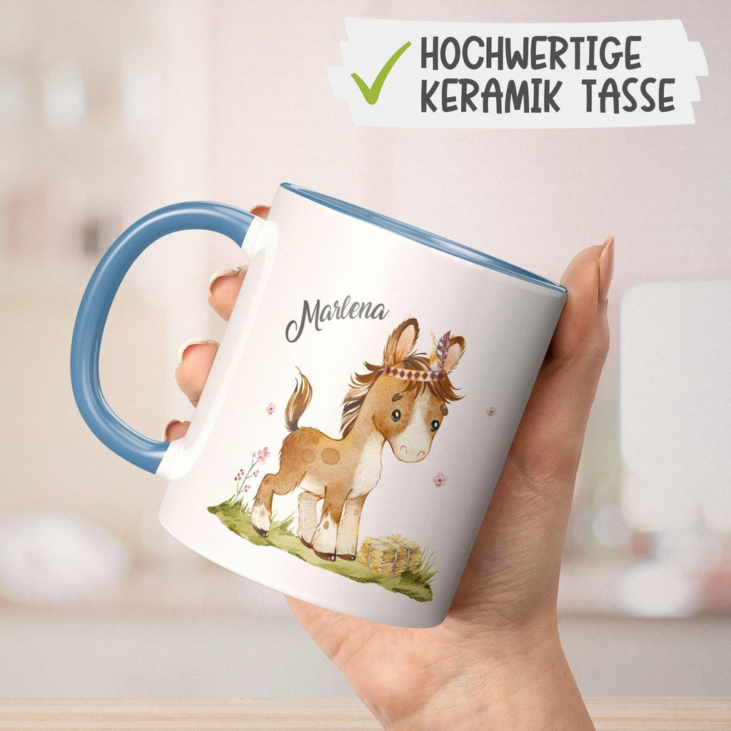 Keramik Tasse Süßes Pony personalisiert mit Wunschname - von Mikalino