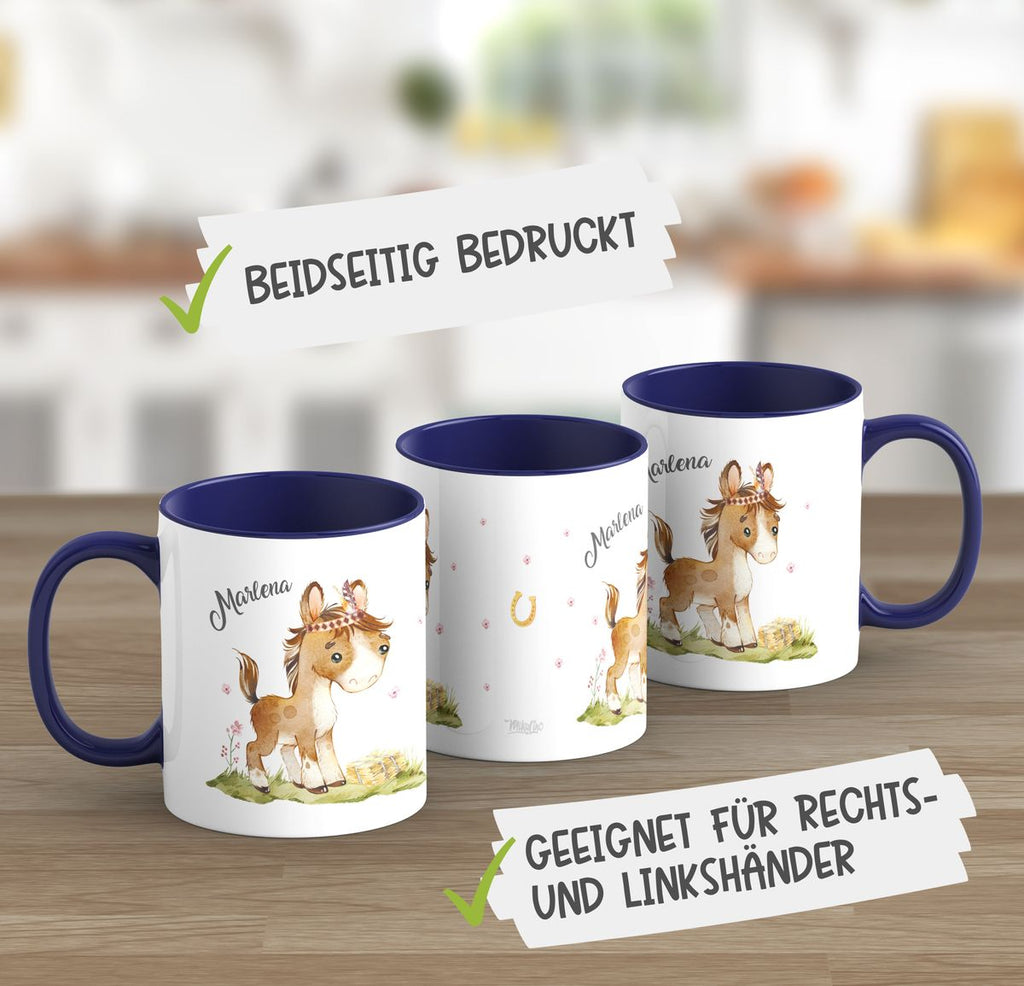 Keramik Tasse Süßes Pony personalisiert mit Wunschname - von Mikalino