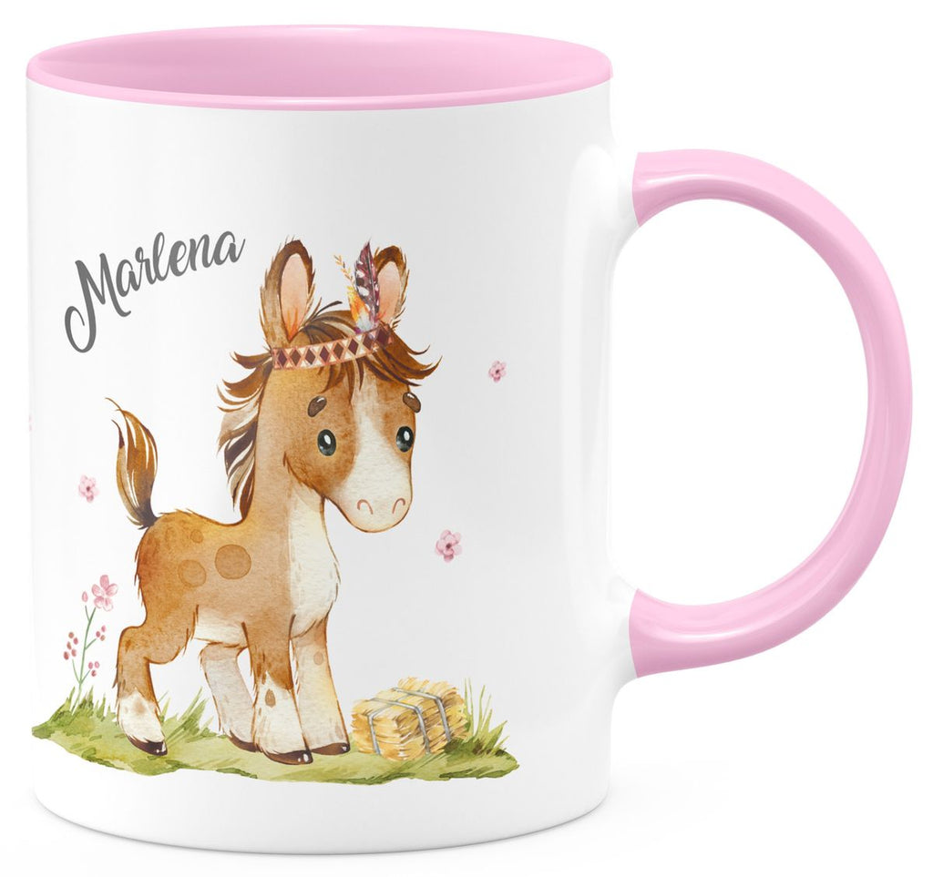 Keramik Tasse Süßes Pony personalisiert mit Wunschname - von Mikalino