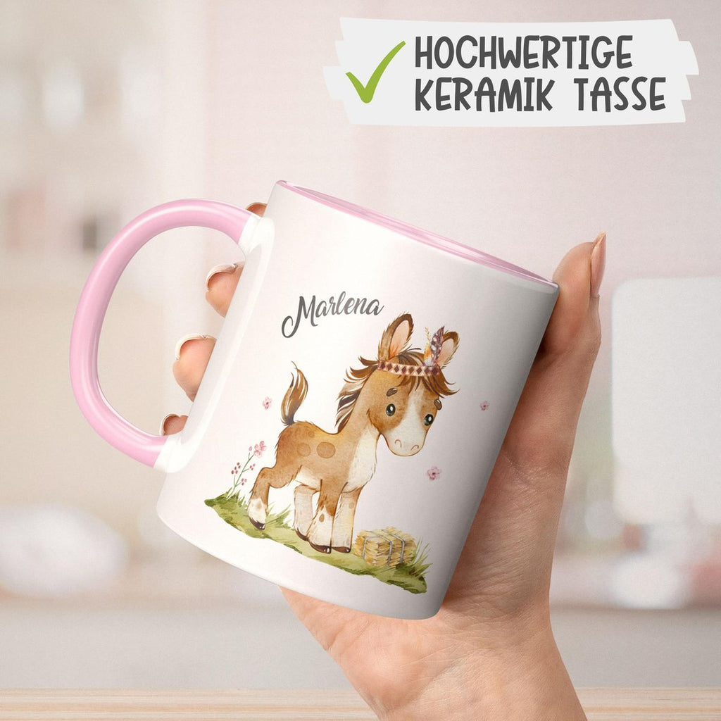 Keramik Tasse Süßes Pony personalisiert mit Wunschname - von Mikalino