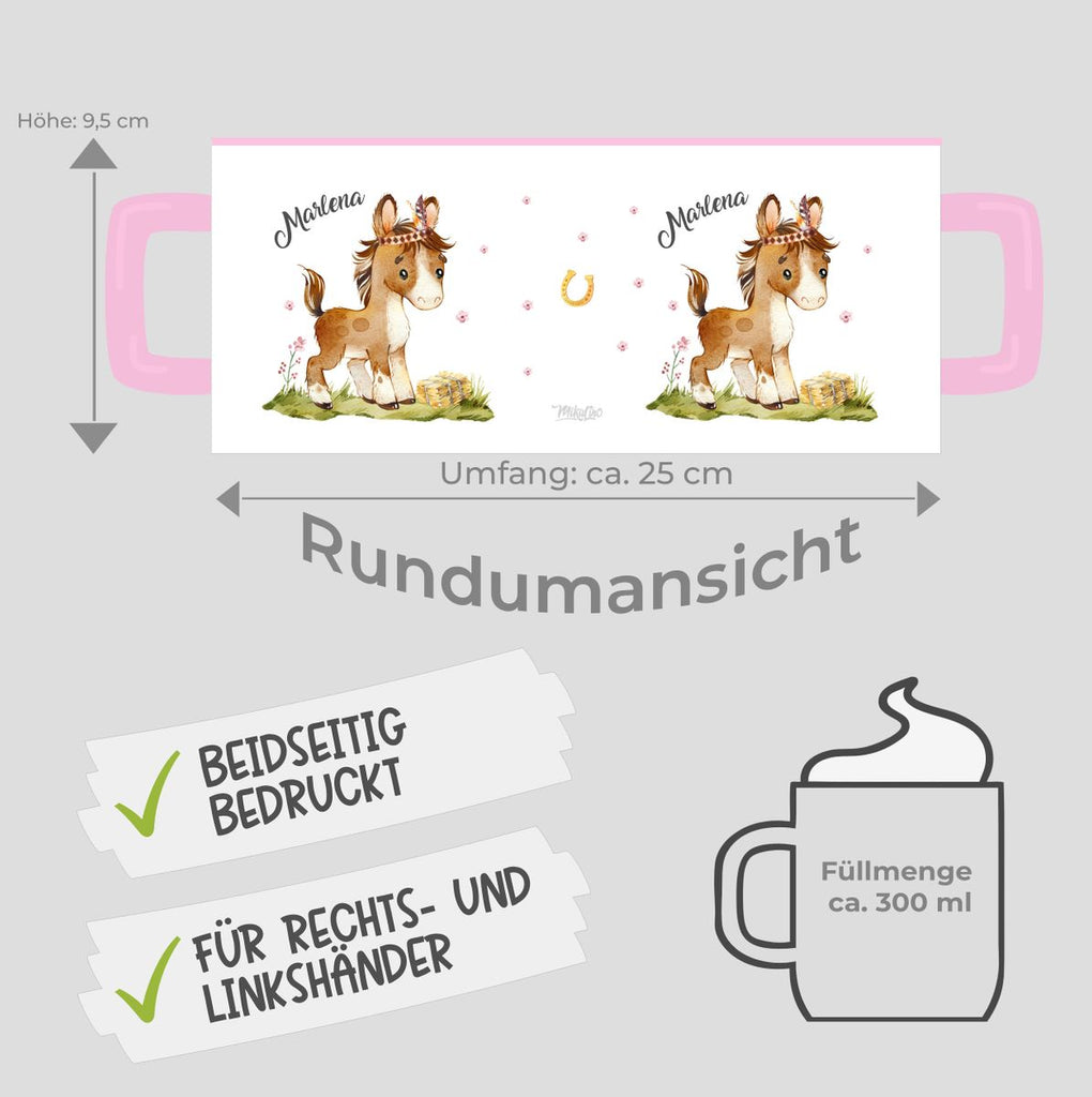 Keramik Tasse Süßes Pony personalisiert mit Wunschname - von Mikalino