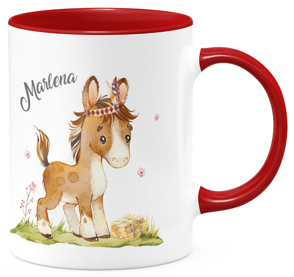 Keramik Tasse Süßes Pony personalisiert mit Wunschname - von Mikalino