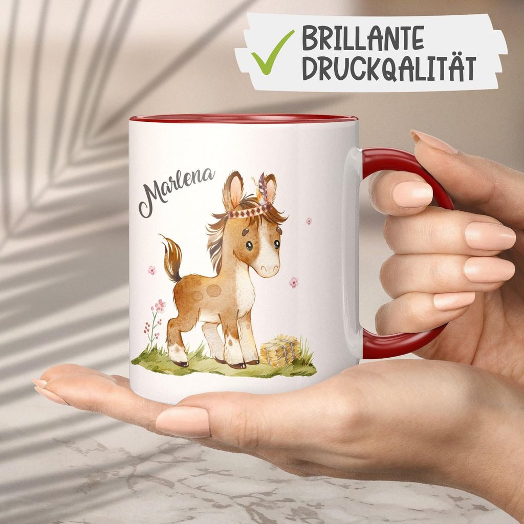 Keramik Tasse Süßes Pony personalisiert mit Wunschname - von Mikalino