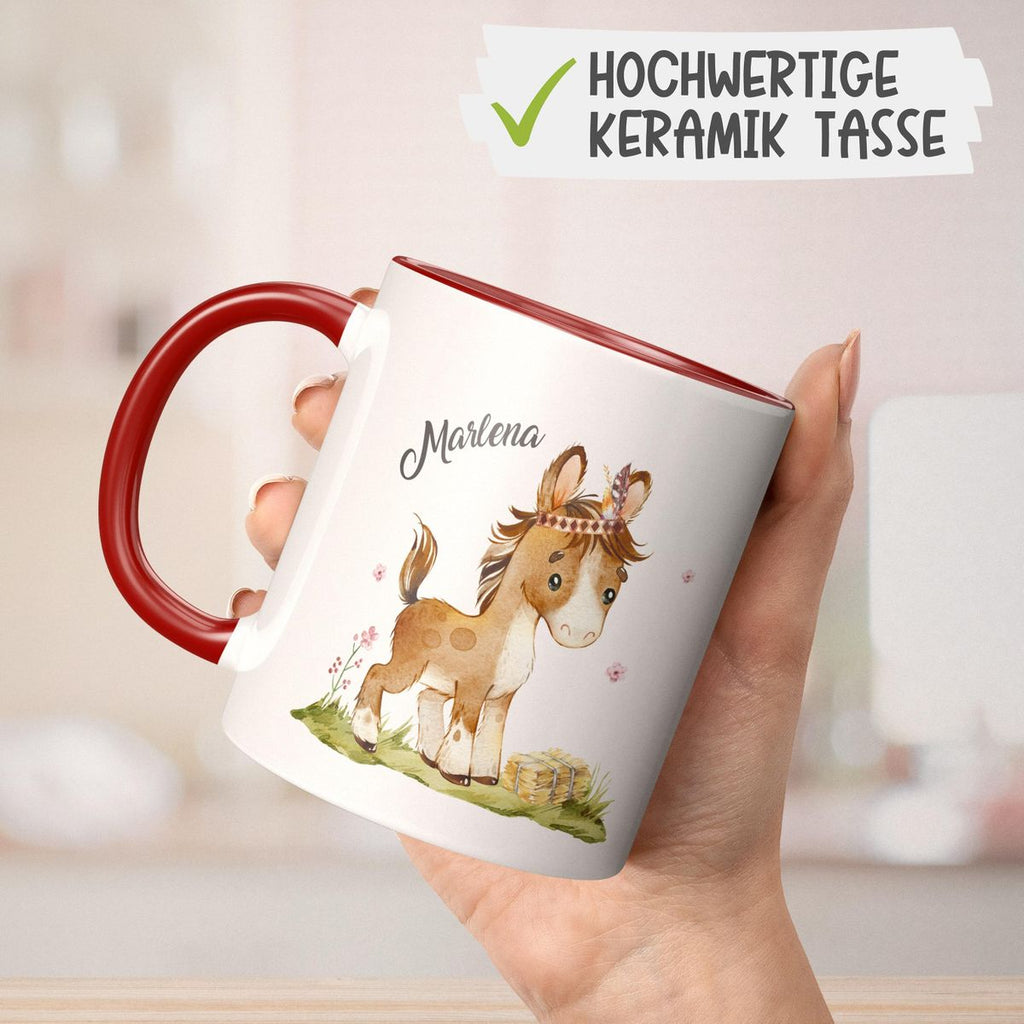 Keramik Tasse Süßes Pony personalisiert mit Wunschname - von Mikalino