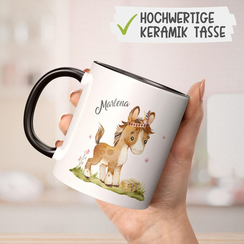 Keramik Tasse Süßes Pony personalisiert mit Wunschname - von Mikalino