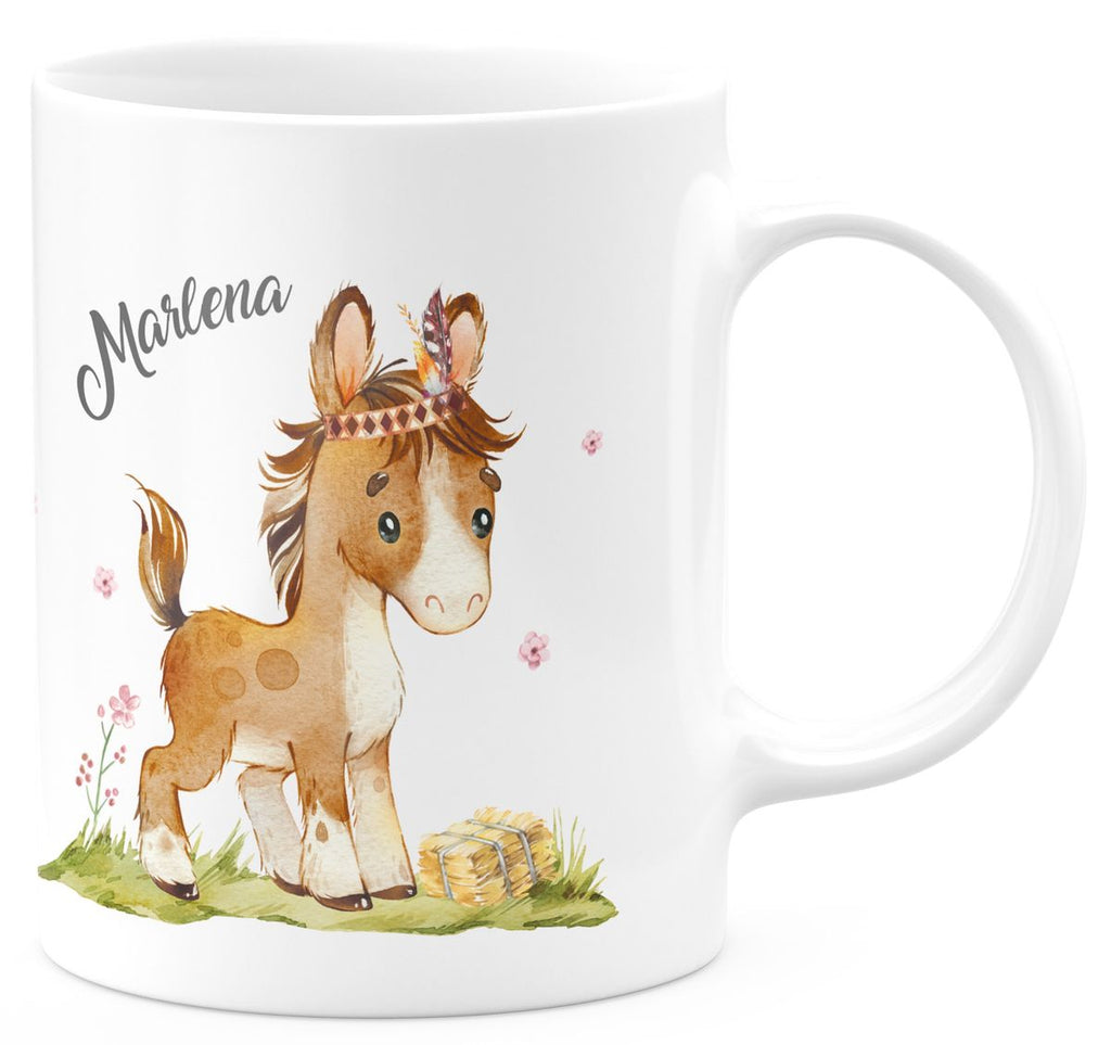 Keramik Tasse Süßes Pony personalisiert mit Wunschname - von Mikalino