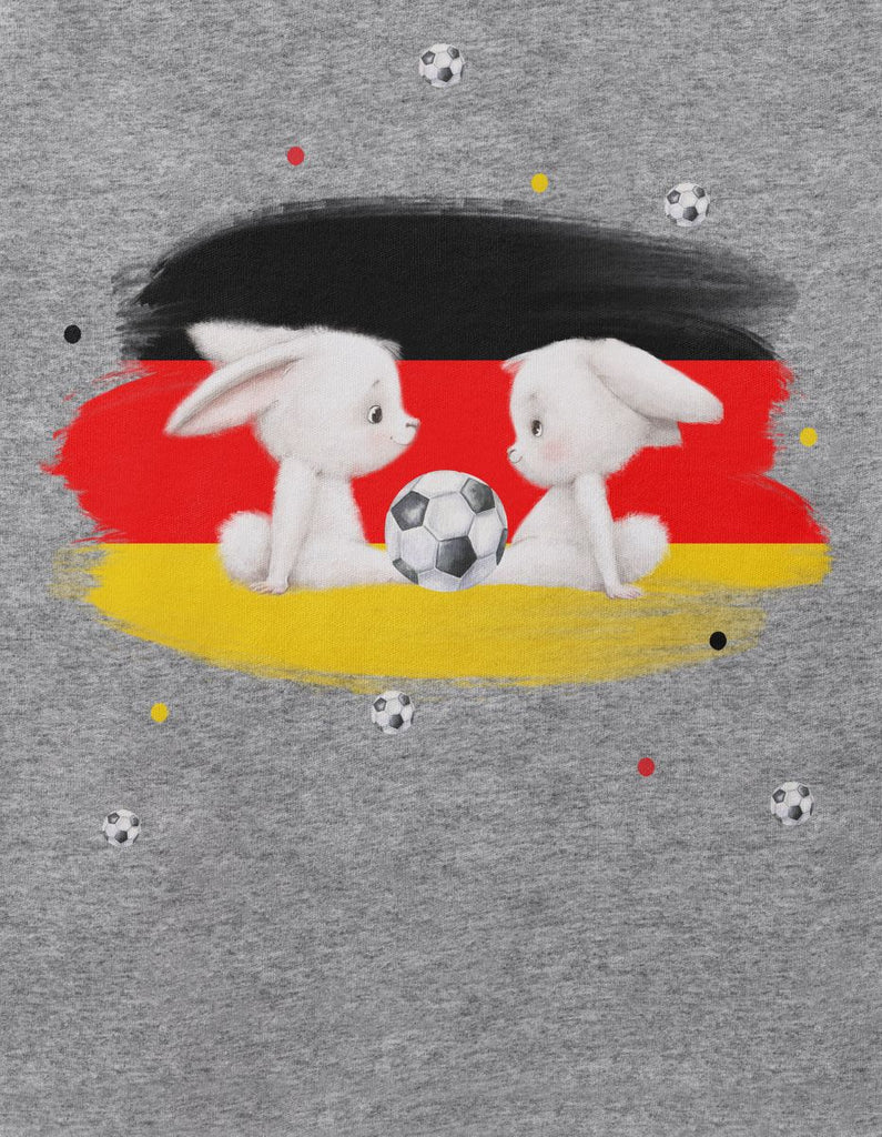 Babybody mit Spruch Zwei süße Fussball Hasen mit einer Deutschlandflagge - von Mikalino