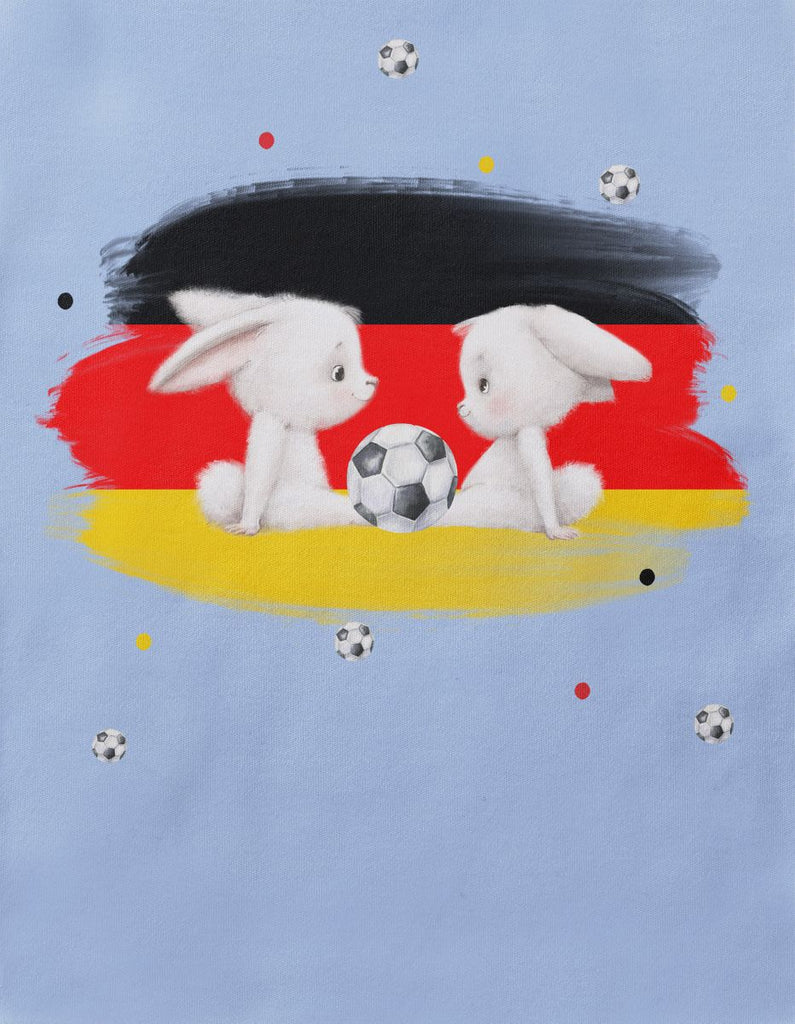 Babybody mit Spruch Zwei süße Fussball Hasen mit einer Deutschlandflagge - von Mikalino