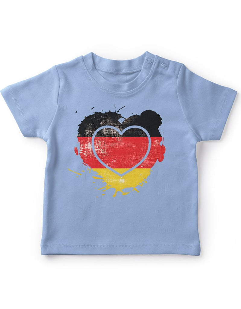 Baby / Kinder T-Shirt mit Spruch Deutschland Herz - von Mikalino