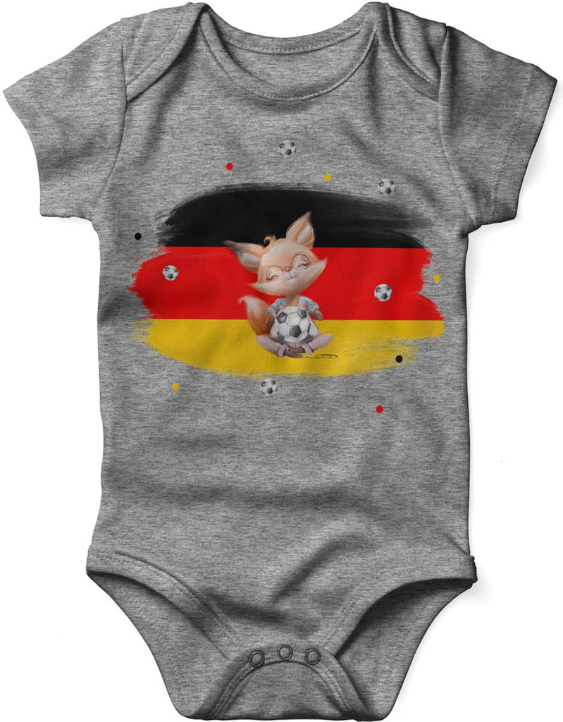 Babybody mit Spruch Süßer Fuchs mit Deutschlandflagge - von Mikalino