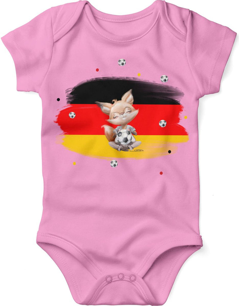 Babybody mit Spruch Süßer Fuchs mit Deutschlandflagge - von Mikalino