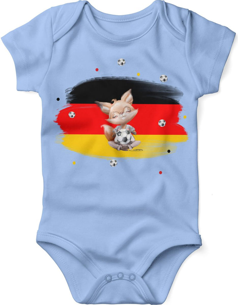 Babybody mit Spruch Süßer Fuchs mit Deutschlandflagge - von Mikalino