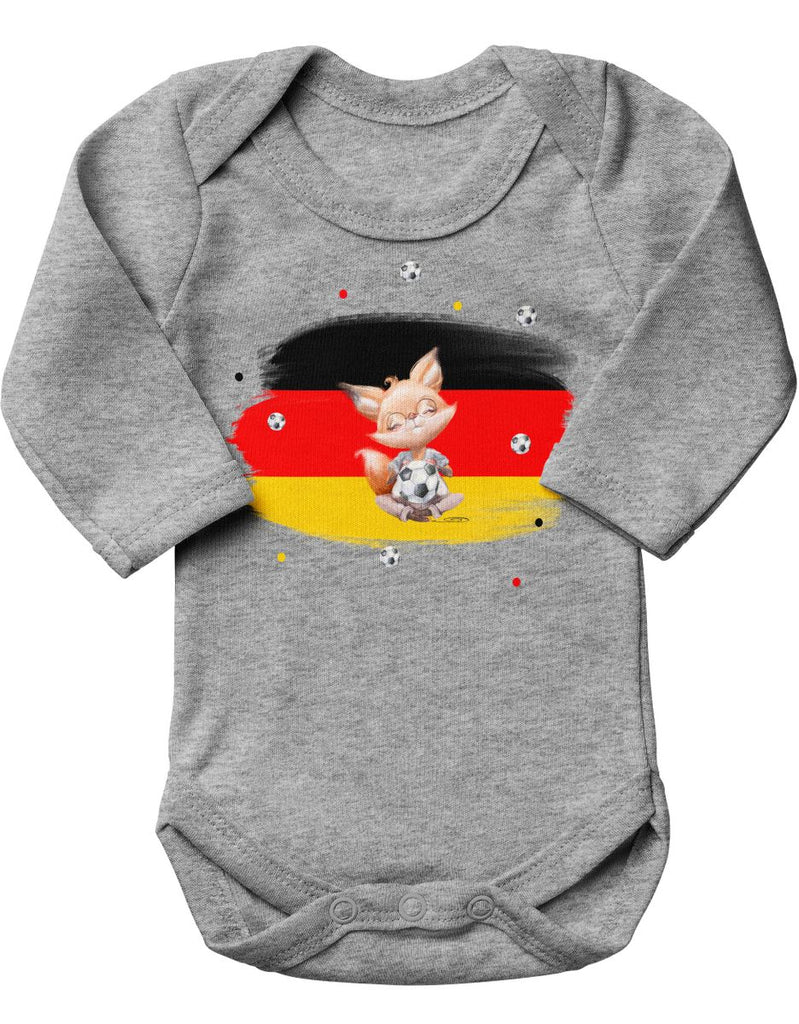 Babybody mit Spruch Süßer Fuchs mit Deutschlandflagge - von Mikalino