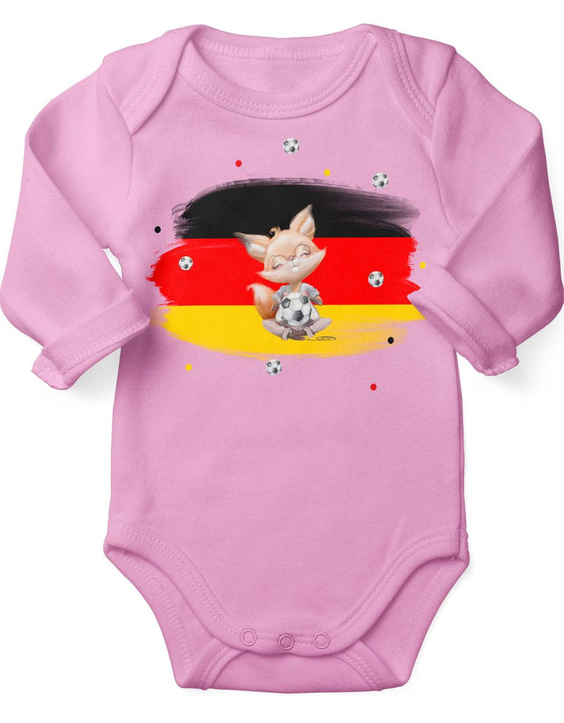 Babybody mit Spruch Süßer Fuchs mit Deutschlandflagge - von Mikalino