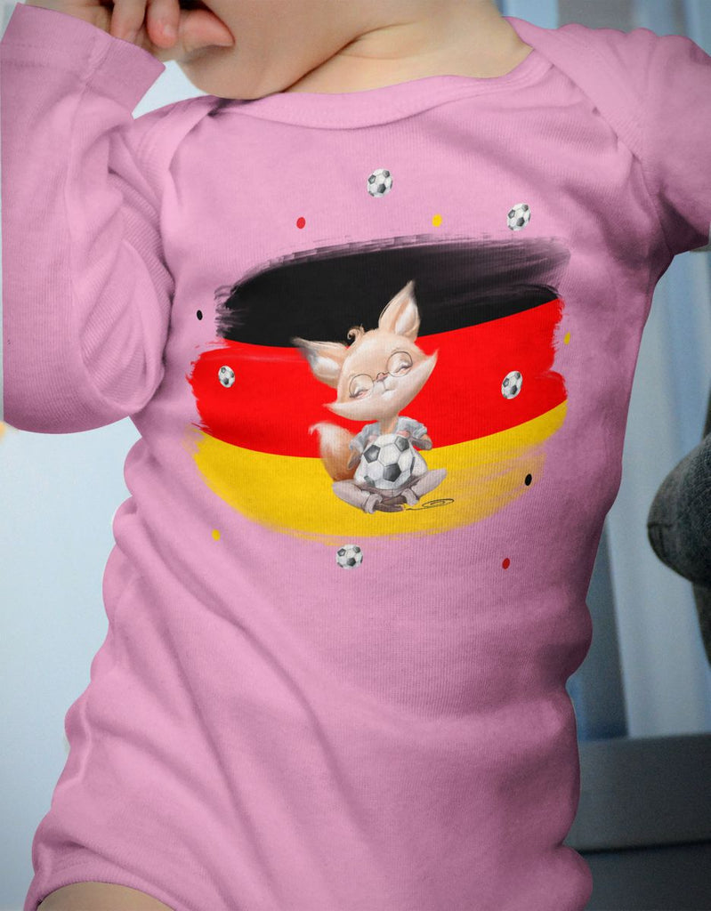 Babybody mit Spruch Süßer Fuchs mit Deutschlandflagge - von Mikalino