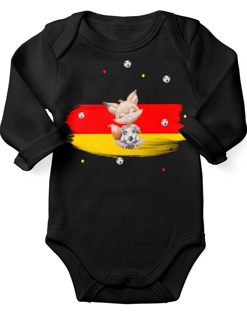 Babybody mit Spruch Süßer Fuchs mit Deutschlandflagge - von Mikalino