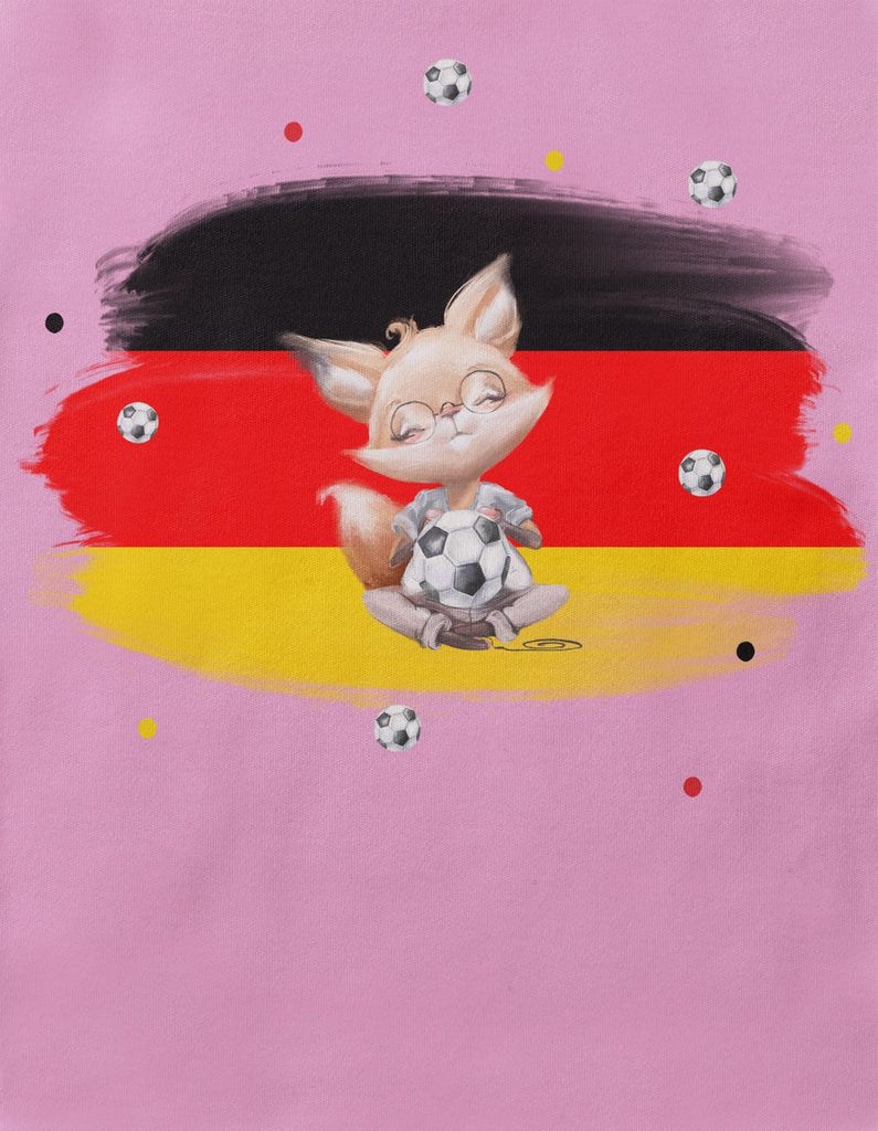 Baby / Kinder T-Shirt mit Spruch Süßer Fuchs mit Deutschlandflagge - von Mikalino