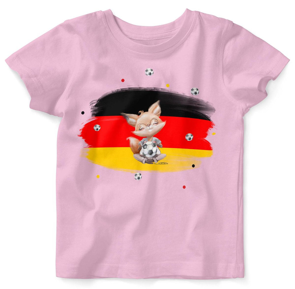 Baby / Kinder T-Shirt mit Spruch Süßer Fuchs mit Deutschlandflagge - von Mikalino