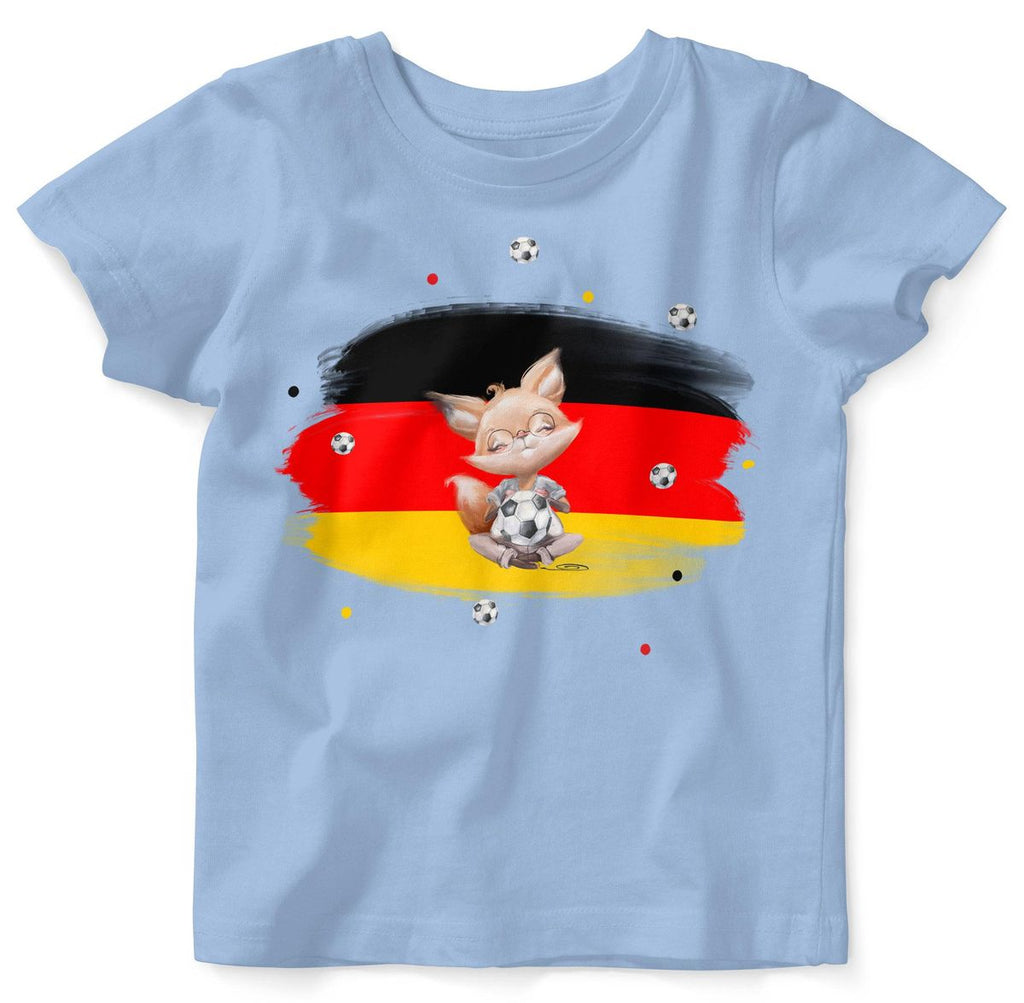 Baby / Kinder T-Shirt mit Spruch Süßer Fuchs mit Deutschlandflagge - von Mikalino