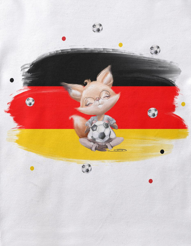 Baby / Kinder T-Shirt mit Spruch Süßer Fuchs mit Deutschlandflagge - von Mikalino